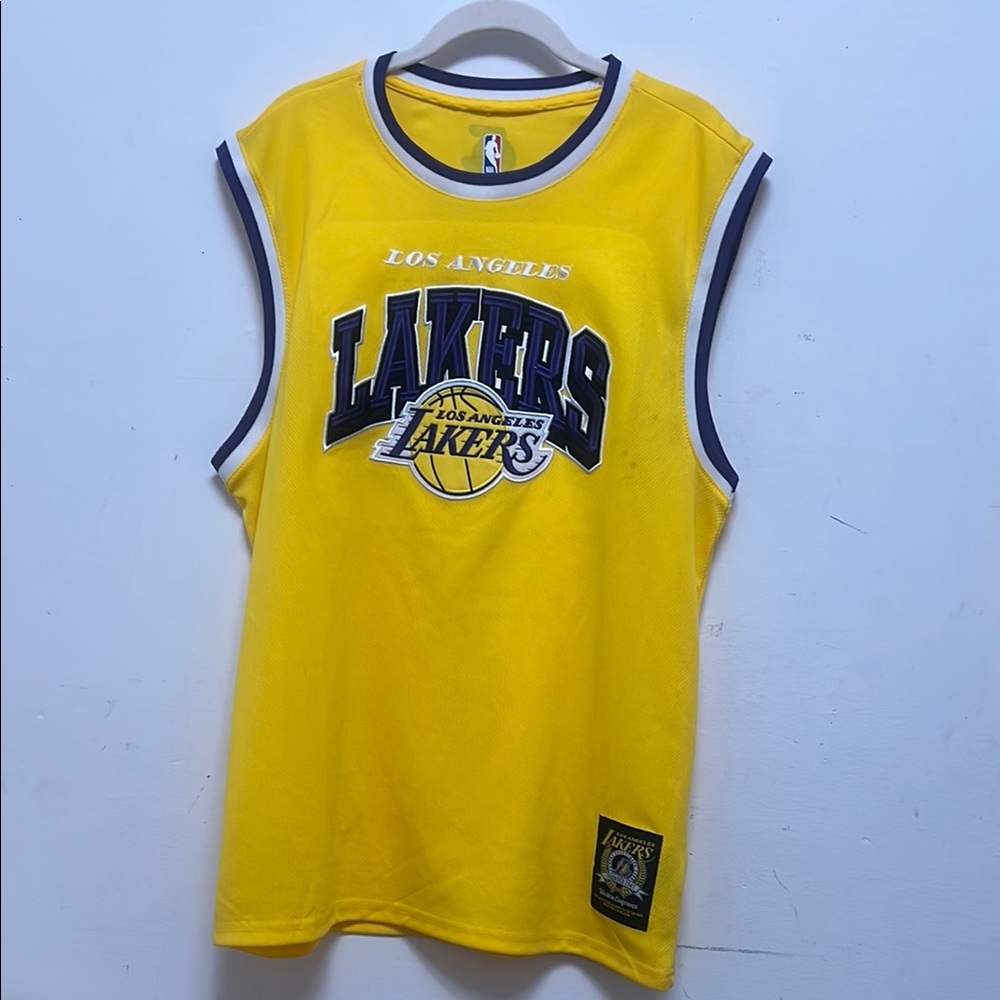 NBA Lakers Yellow Jersey Sleeveless Athletic Top